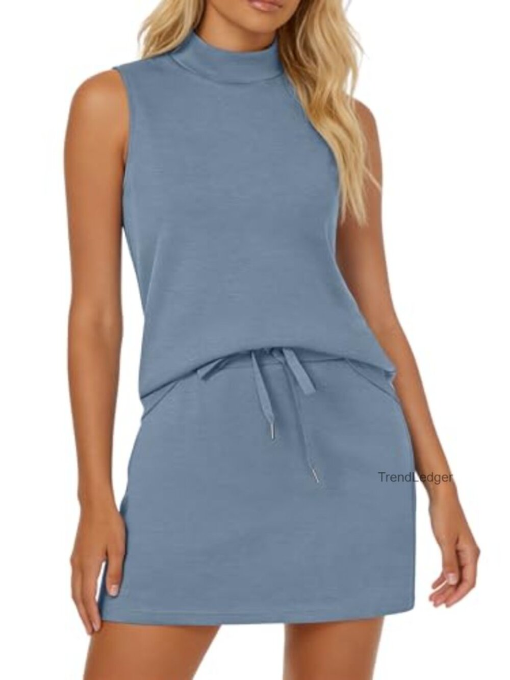Womens 2 Piece Tank Top and Skort Set Summer Tennis Outfit Sleeveless